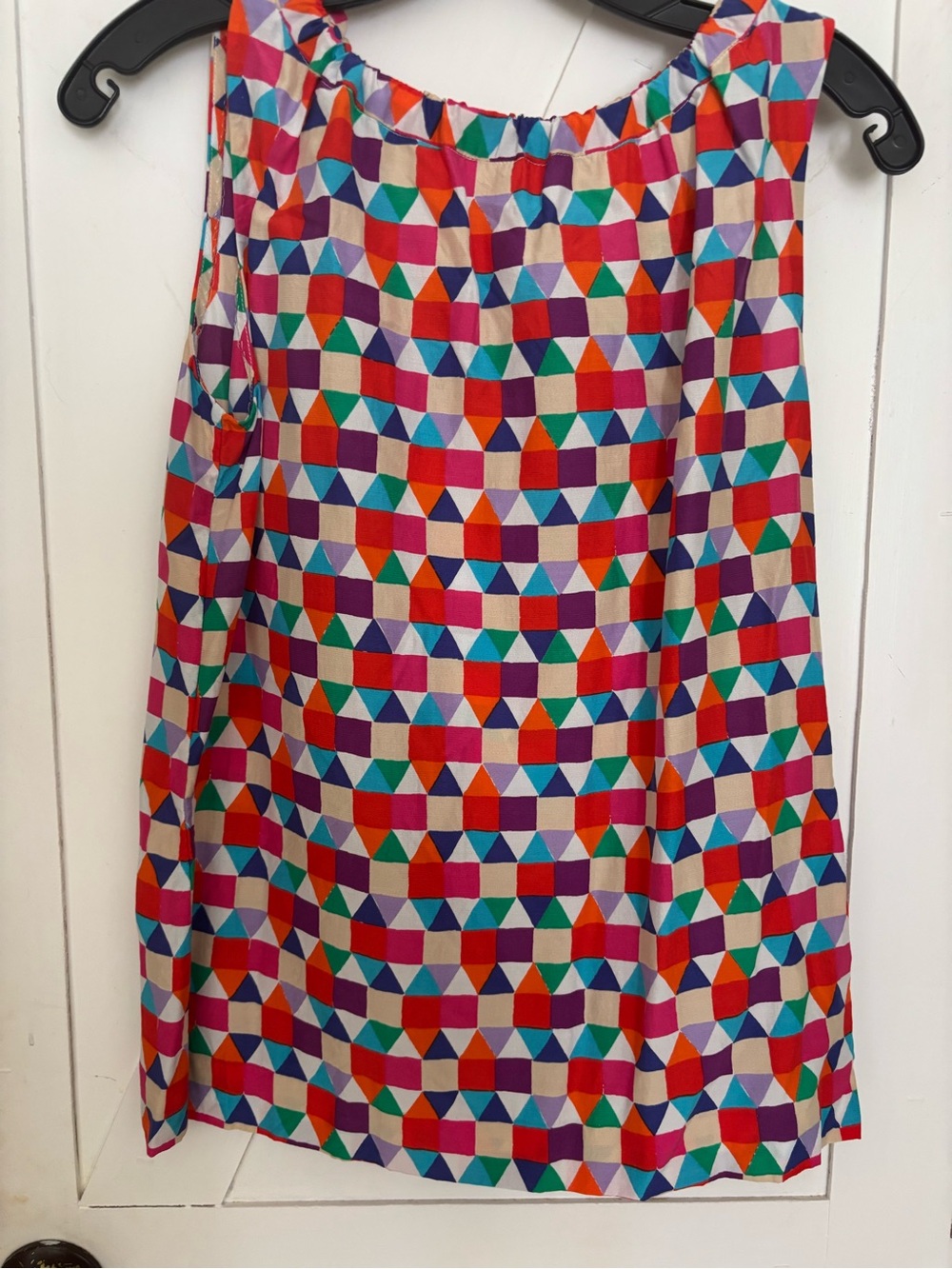 Kate Spade New York XS Live Colorfully Geometric Print Tie Back Top